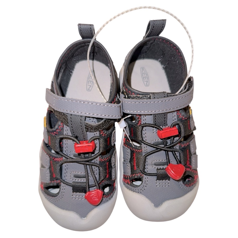 Keen Kids' Knotch Sandals in Gray with Red Highlights Toddler Size 11 NEW